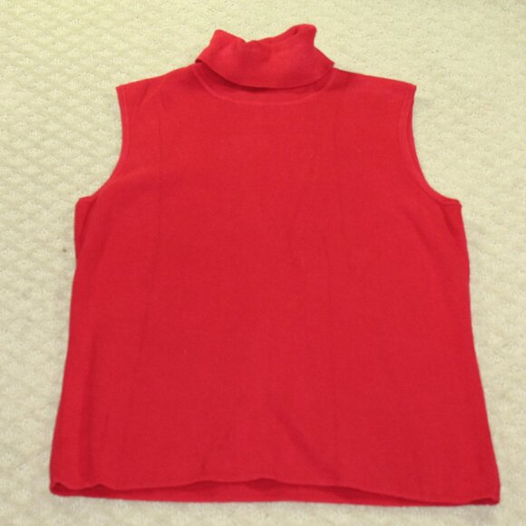 Hampshire Studio Women's L Red Sleeveless Turtleneck Sweater - Picture 1 of 5